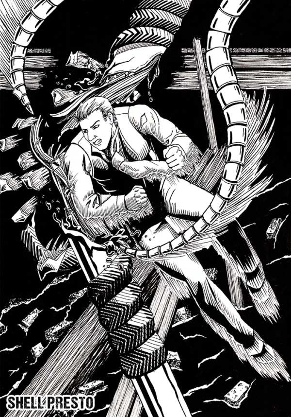 Bruce struck like a cannonball.