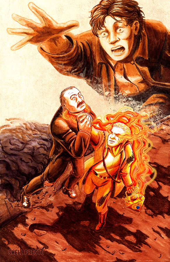 Hugh Drummond screamed as his shoulder slammed into Doyle’s thigh.